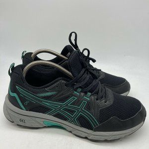 Asics Gel Venture 8 Womens Hiking Trail Running Shoes Black Blue Size 9 EU 40.5